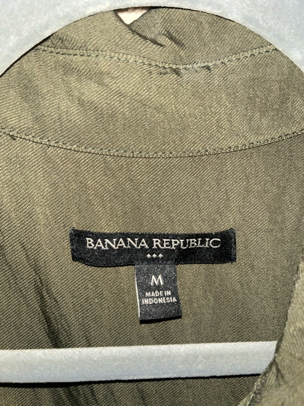 Banana Republic Olive Green Button-Front Midi Shirt Dress - Picture 2 of 6